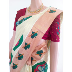 SAREE COL TISSUE KJM PRINT SAREES